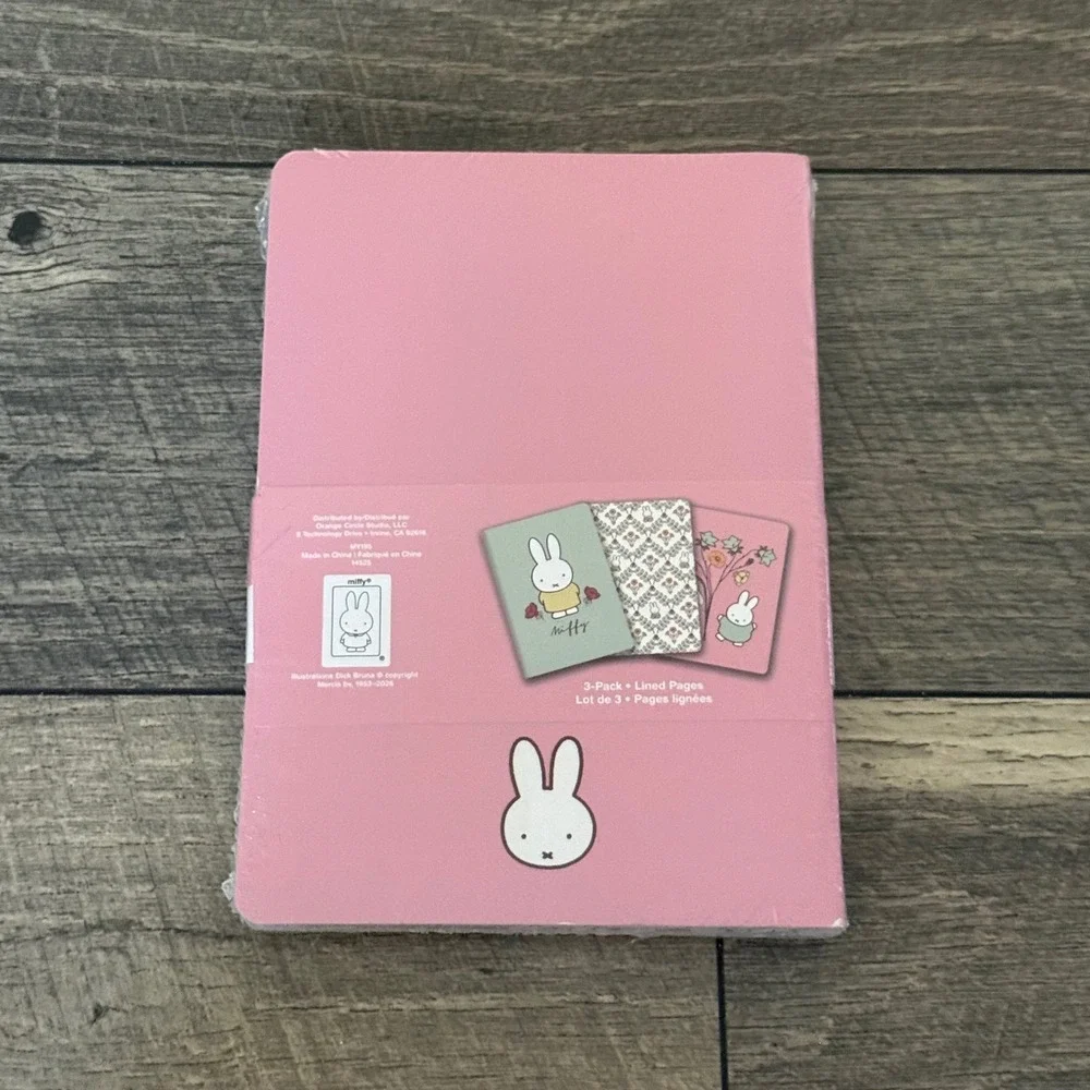 Miffy Notebook Trio 3-Pack Lined Journals Sage Green Pink Floral 240 Pages New